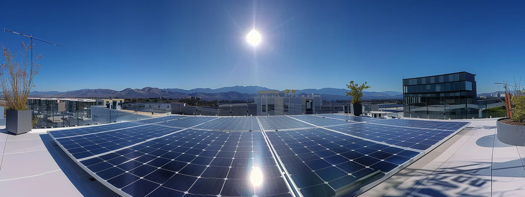 a vibrant solar panel installation gleaming under the bright sun, showcasing the sleek, modern technology seamlessly integrated into a pristine rooftop, symbolizing sustainability and energy efficiency.