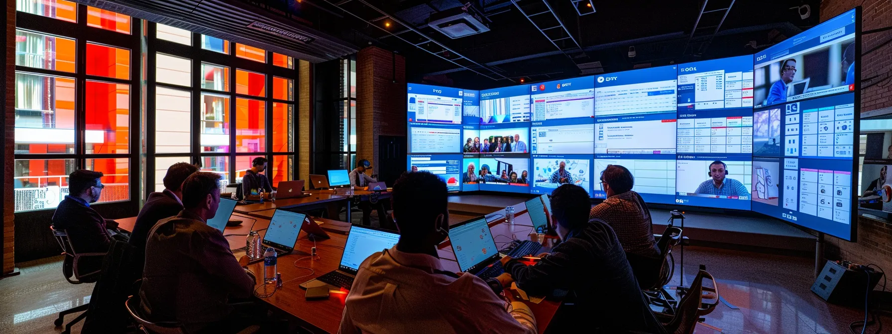 a dynamic office meeting room scene showcases diverse team members engaged in a collaborative workshop, surrounded by vibrant presentations and interactive tools, emphasizing the importance of teamwork in api testing strategies.