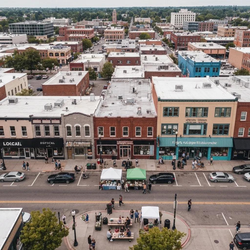 Diverse cityscape highlighting unique architecture and local culture, representing urban identity
